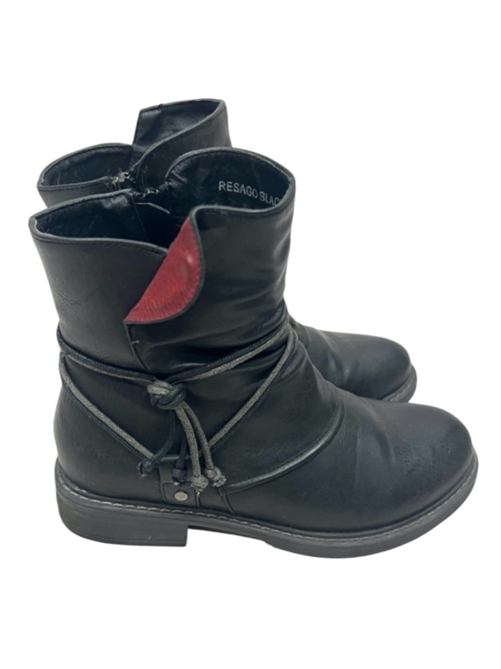 Patrizia Faux Leather Strappy Moto Combat Resago Boot